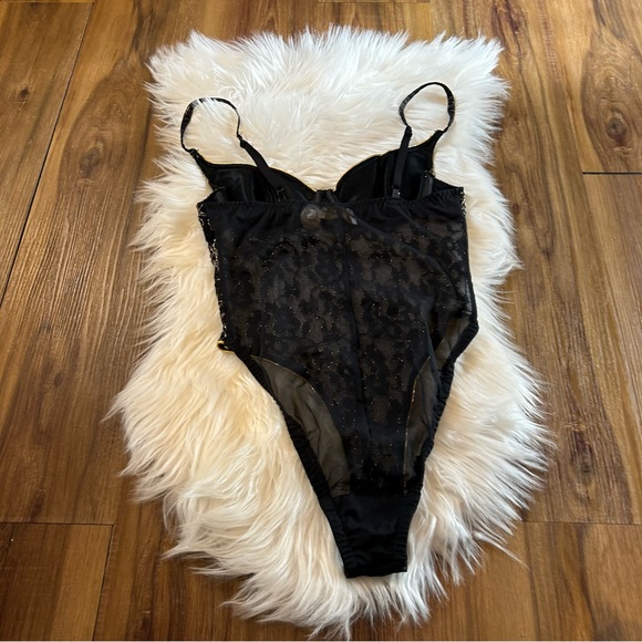 Vintage Victoria’s Secret Gold Label 90s bodysuit lingerie size 34 Small Black - Picture 3 of 6